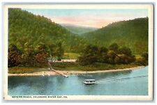 c1930's Bathing Beach Delaware Boat Water Gap Pennsylvania PA Vintage Postcard picture
