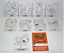 ANIMAL JAM DELUXE TRADING CARDS COMPLETE COLORING CARD CHASE SET OF 9 & GAMECODE picture