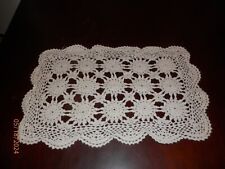 4 VINTAGE HANDCRAFTED CROCHET PLACEMATS 18X12 WHITE picture
