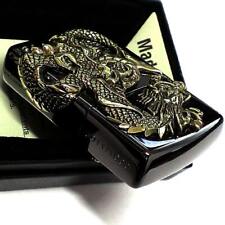 Zippo Lighter Black Nickel Double Dragon Metal Onyx Brass Japan Limited Number picture