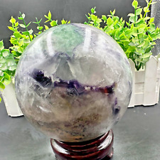 2730G  Natural Fluorite Quartz Sphere Crystal Ball Reiki Healing Gem Decor picture