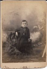 Young Boy Photograph Studio Pose Late 1800s Cabinet Card 4x6 picture