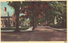 Water Street - Marion, Massachusetts Linen Postcard picture