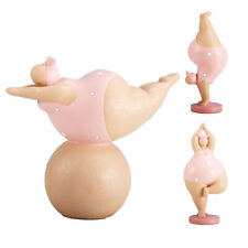 Art Fat Lady Woman Yoga Statue Resin Yoga Pose Figurine Home Decor Gift picture