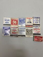 Lot of 11 Vintage Matchbook Covers Political  picture