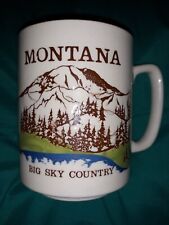 Vintage Montana Coffee Mug Big Sky Country Map Souvenir Mountain picture