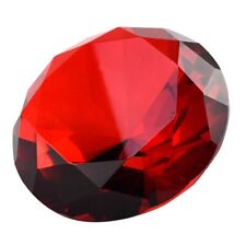 Big 100mm Deep Ruby Red 100 mm Cut Glass Crystal Giant Diamond Jewel Paperweight picture