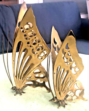 Vintage Brass Butterflies for Tabletop Mid Century Modern 7” Tall Hard to Find picture