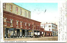 Main Street Madison Maine ME Copper Windows 1907 Postcard C40 picture