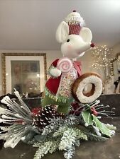 RARE~ Christmas/Holiday Mouse Standing Table Decoration 22” Red Green And White picture