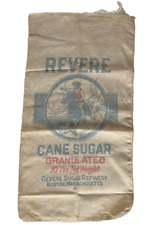 Vintage Revere Cane Sugar Sack Cotton Linen Bag Boston Mass 10 lb 9x16