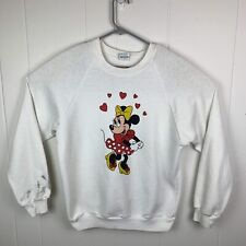Vintage Minnie Mouse Sweatshirt White Unisex Large Made In USA picture