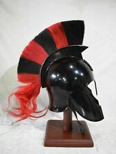 red & black plume/ Greek Corinthian  Armor helmet Costume SCA Troy helmet with picture