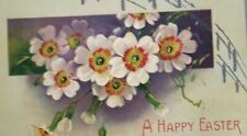 A Happy Easter Flower Embroidered Postcard antique c1909 Rectangle tub15 picture