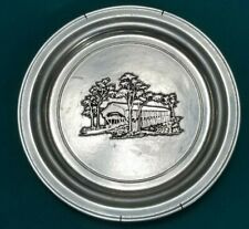 Vintage RWP Wilton Columbia Pewter Covered Bridge Plate picture