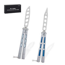 FLISSA 2PCS Butterfly Balisong Trainer Practice Alu Handle No Offensive Blade picture