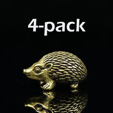 4-pack Brass Hedgehog Figurine Small Hedgehog Statue Ornaments Animal Figurines picture