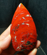 TOP 147G  Polished Silk Banded Lace Agate Crystal Water droplet carving R292 picture