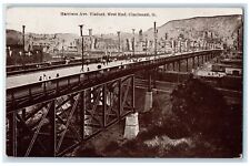1911 Harrison Avenue Viaduct West End Bridge Cincinnati Ohio OH Posted Postcard picture