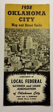 1958 CITY OF OKLAHOMA CITY, OK FOLDING PAPER MAP ~ LOCAL BANK ISSUE picture