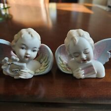 Vintage 1940s (2) Porcelain Bisque Angel Lefton China #432 Occupied Japan  picture