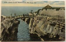 San Diego CA, Sunset Cliffs, The Bridge, Antique Vintage Postcard, posted 1921 picture