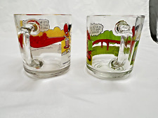 Set of 2 Vintage Garfield McDonalds Jim Davis Glass Coffe Cups Mugs 1978 Odie picture