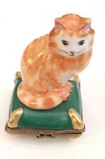 Limoges Tabby Cat Trinket Box picture