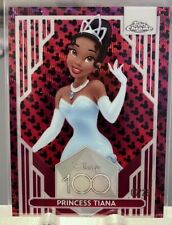 2023 Topps Chrome Disney 100 Princess Tiana Red And Black Refractor /28 picture