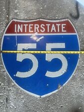 Vintage Illinois Interstate 55 Highway Sign Reflective I-55  RETIRED  24