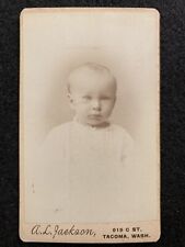 Tacoma Washington WA Cute Baby In White Antique CDV Photo picture