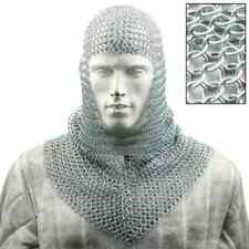 Battle Ready Mild Steel Zinc Plated 16 Gauge Knights Chain Mail Coif Armor picture