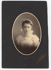 Antique c1900s Large Cabinet Card Lovely Young Woman in Glasses Cleveland, OH picture