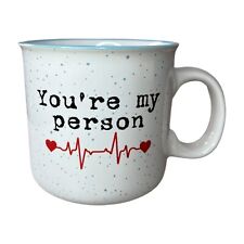 Grey's Anatomy Large White/Light Blue Coffee Mug YOU'RE MY PERSON Phrase picture