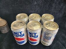 Vintage UNOPENED Diet Pepsi 12oz Empty Soda Cans 6 Pack In Original Holder picture