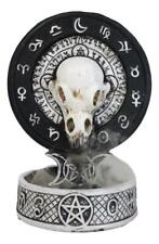 Gothic Raven Skull Triple Moon Astrology Zodiac Backflow Incense Cone Burner picture