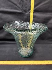 Vintage Handmade Controlled Bubble Art Glass Vase Flawless Shape picture