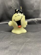 Vintage Halloween Candle Happy Ghost With Black Cat Not Burned picture