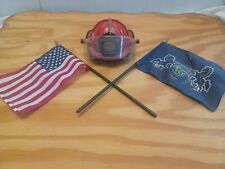 Vintage 1997 First Gear Pennsylvania Firefighter Helmet Coin Bank With Two Flags picture