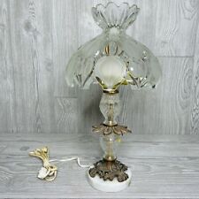 Vintage catco Italian cut glass regency style lamp w/ marble base made in Italy picture