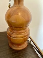 Vintage Turned Wood Lamp, Handmade Wooden Lamp, Mid Century Wooden Lamp, Leviton picture