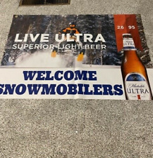 NEW MICHELOB ULTRA BEER BANNER SIGN WELCOME SNOWMOBILERS BUDWEISER  picture