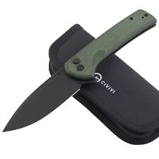 Civivi Conspirator Folding Knife Green Canvas Micarta Handle Pocket Clip picture