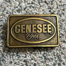 Vintage Genesee Beer Brewing Company Belt Buckle Upstate New York 1970s Brass picture