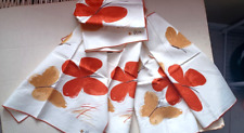 Vintage VERA Neumann Rust & Gold Butterfly Napkins Set of 5 picture