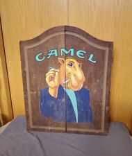 VINTAGE 1992 Joe Camel DART BOARD WOODEN CABINET with Darts picture