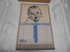 Old Vtg 1951 GERBER BABY FOODS 12 MONTH CALENDAR BABY SITTER NOTES ADVERTISING W picture