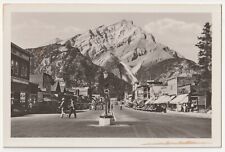 c1920s-30s~Banff Alberta Canada~Main Street~ Cascade Mountain~Vintage B&W Photo picture