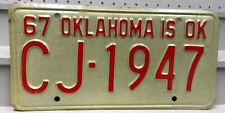 1967 Oklahoma License Plate CJ-1947 picture