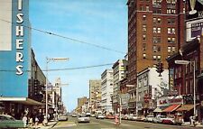 1963 PA Downtown Erie State Street Signs Galore Autos Mint postcard A70 picture